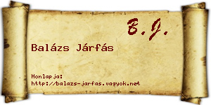 Balázs Járfás névjegykártya